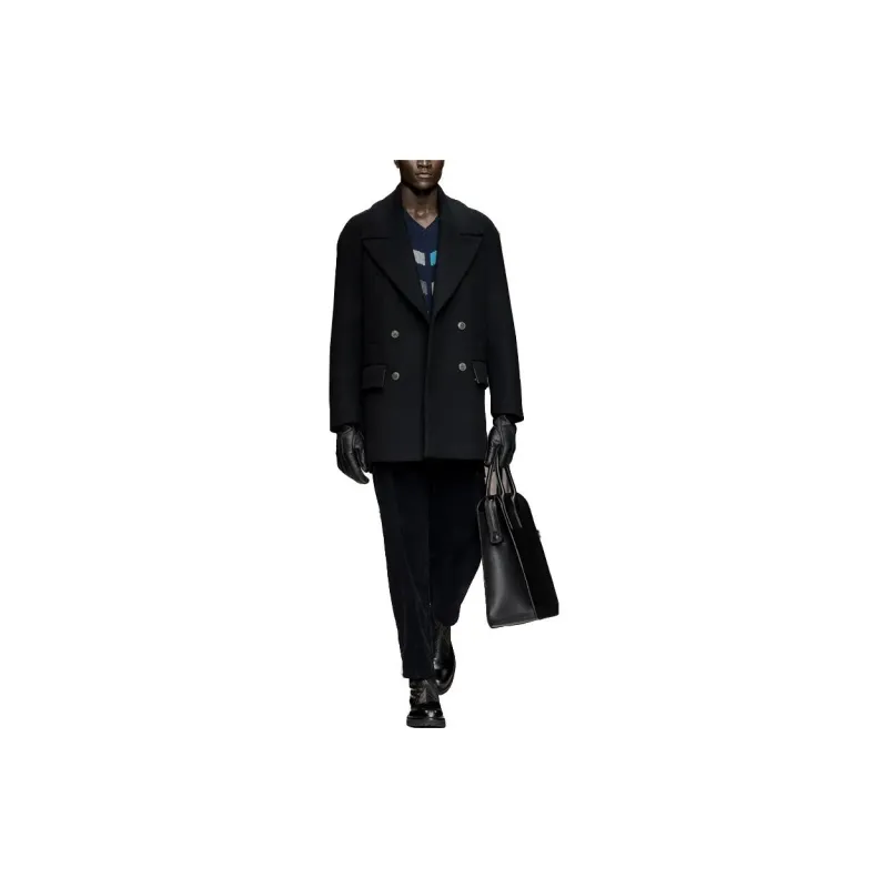 GIORGIO ARMANI Double-Breasted Peacoat-1