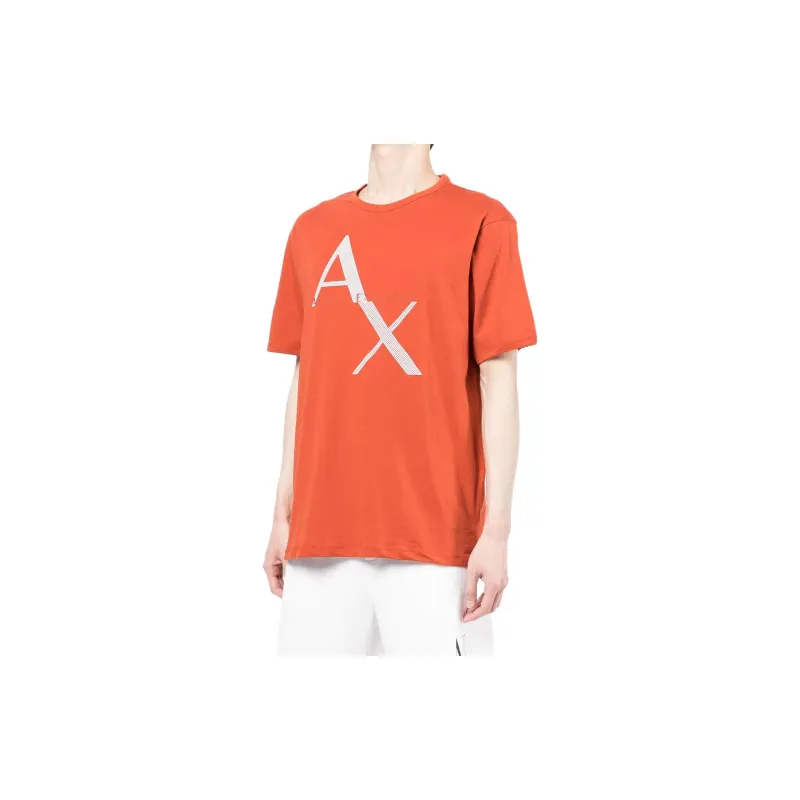ARMANI EXCHANGE T-Shirts Men Orange Red-3
