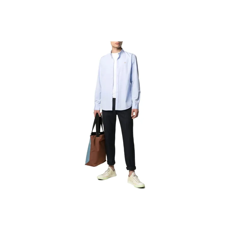 Maison Kitsune Embroidered Fox Cotton Shirt-1