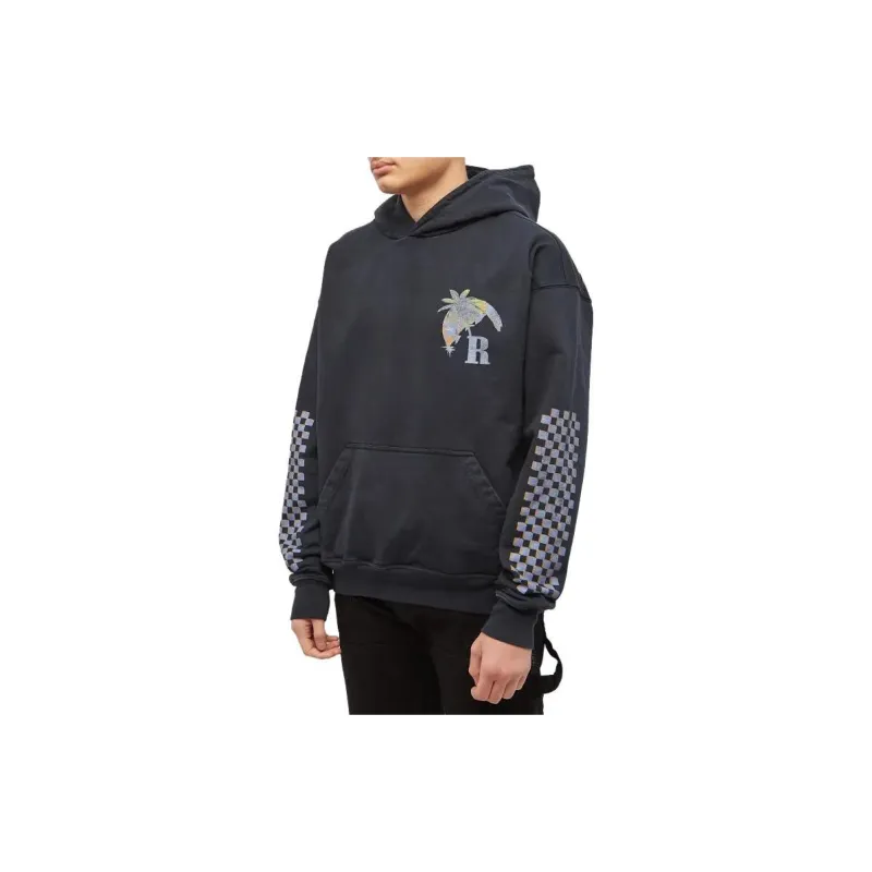 RHUDE Moonlight Tropics Print Oversized Vintage Hoodie-2