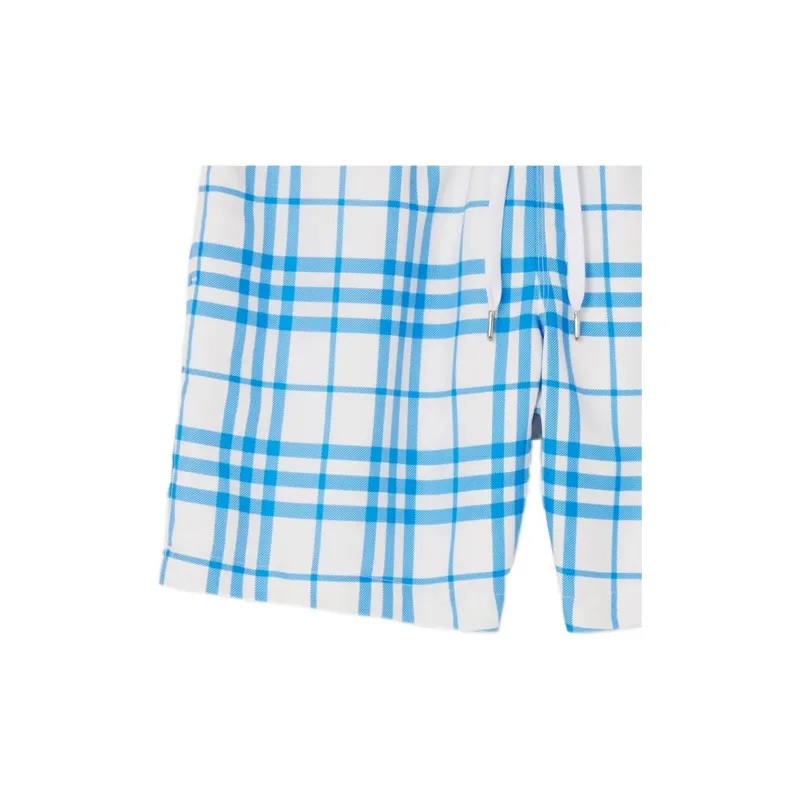 Burberry SS23 Men's Checkered Drawstring Swim Shorts 'Optic White'-5