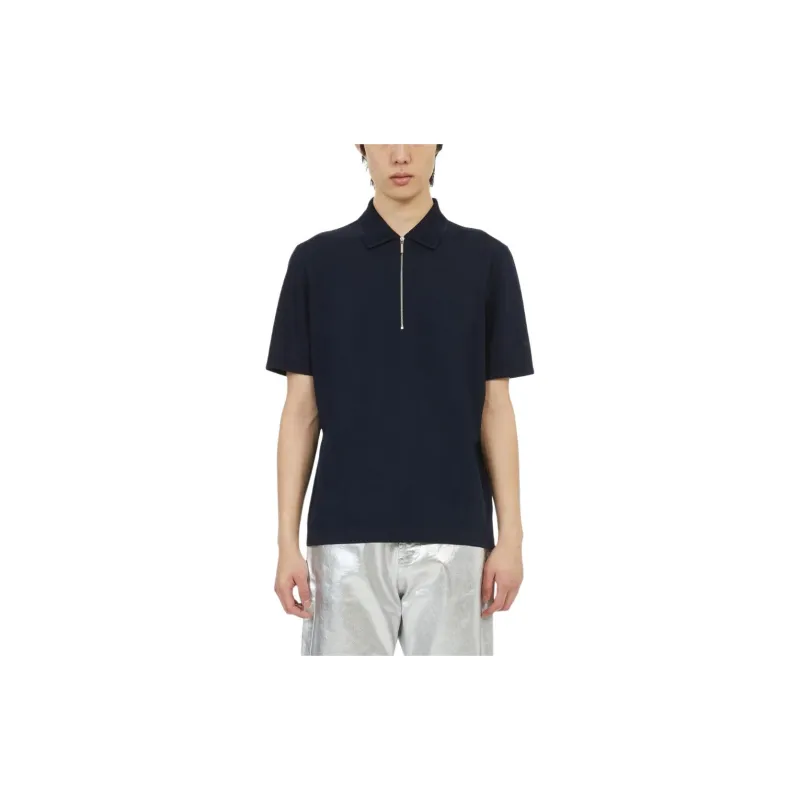 Ferragamo Short-zip Cotton Polo Shirt-2