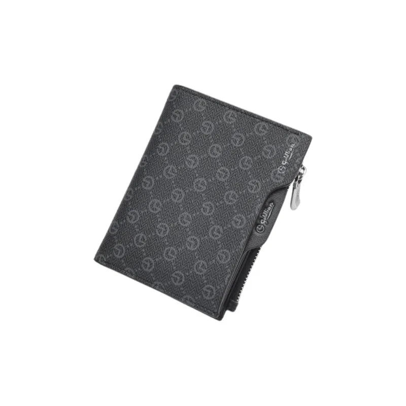 GOLDLION PVC Brand Print Wallet Men's Black-3