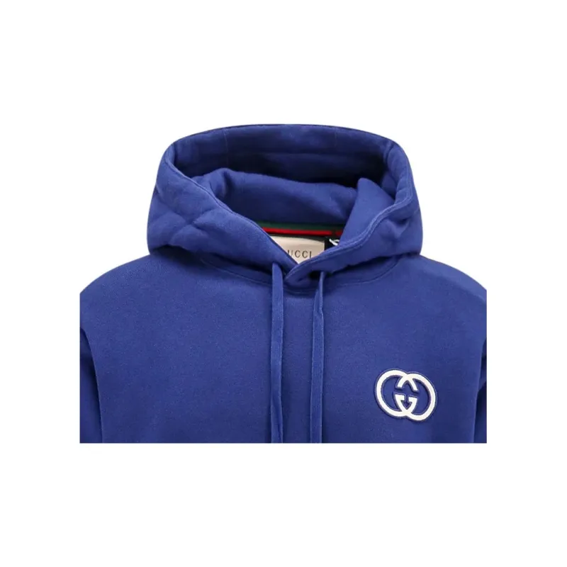 GUCCI Interlocking G logo Drawstring Hoodie-3