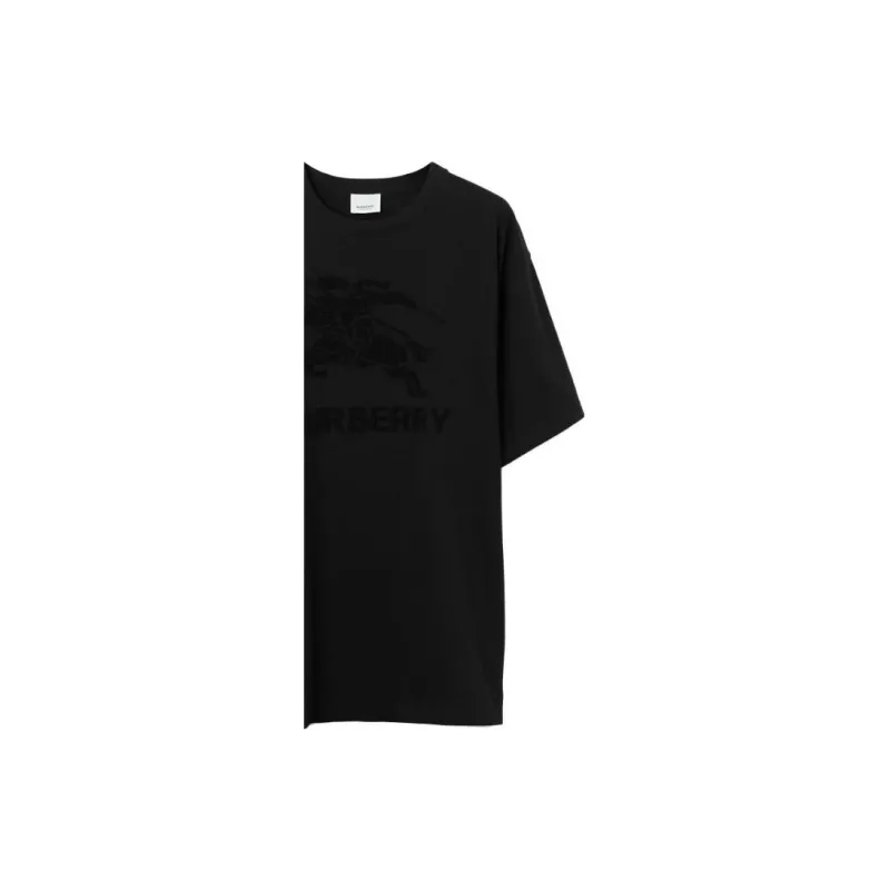 Burberry Embroidered Ekd Cotton T shirt-5