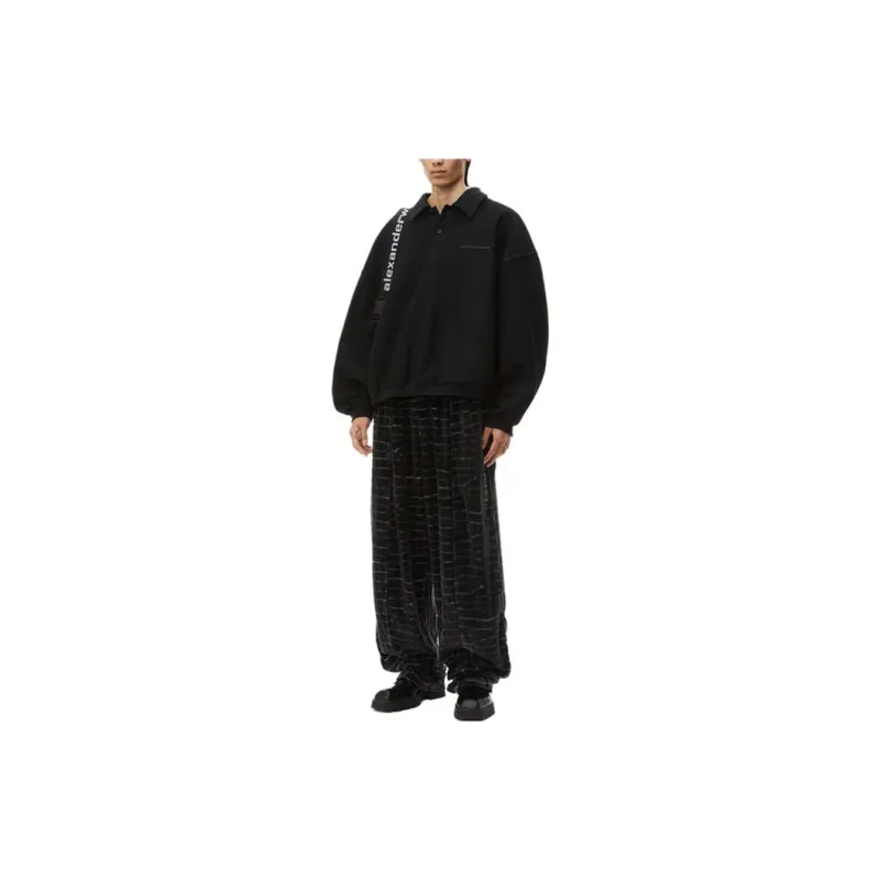 Alexander Wang Wide leg Velvet Track Pants-1