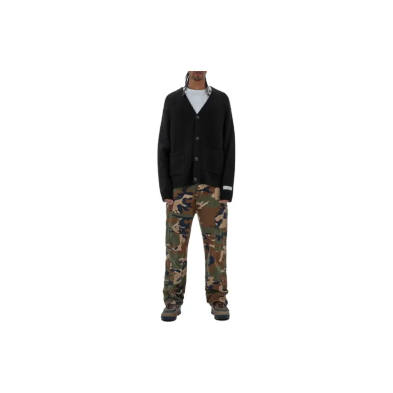 GUESS Originals Label Cardigan Knitwear Men's Black-1