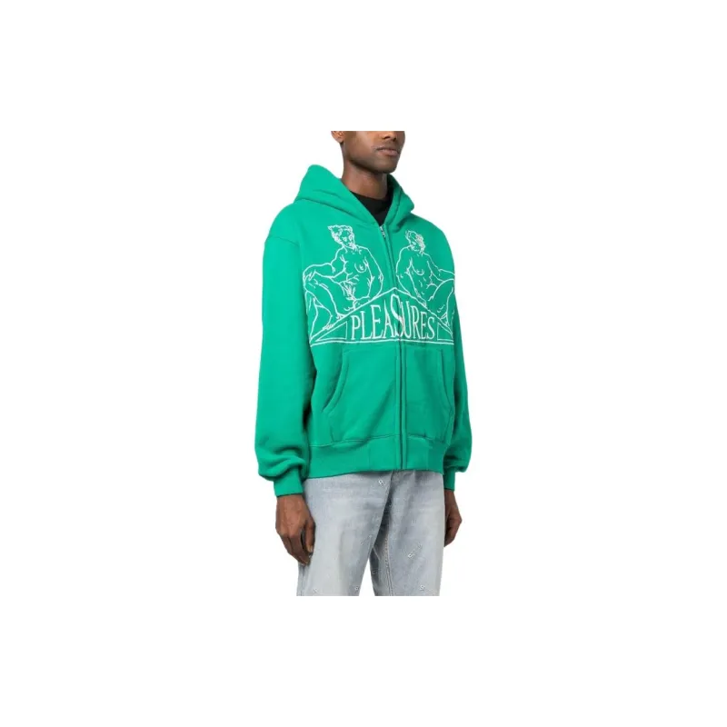 PLEASURES Squeeze Zip Up Hoodie-3