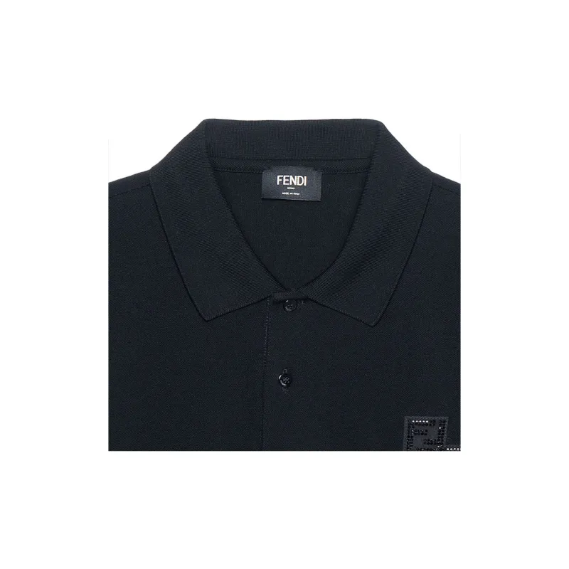 FENDI Polo Shirts Men Black-7