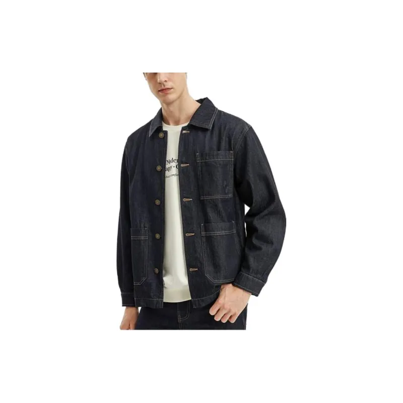 Skechers Sports Denim Jackets Unisex Denim Dark Blue Black/03NC-5