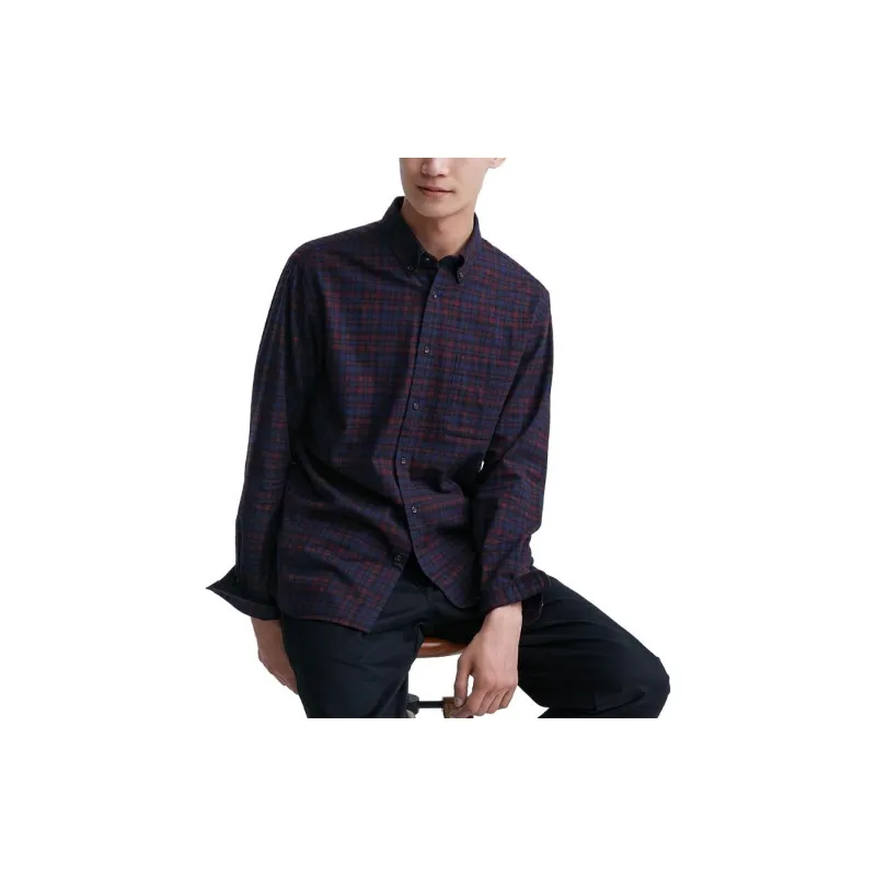 UNIQLO Shirts Unisex Burgundy-2