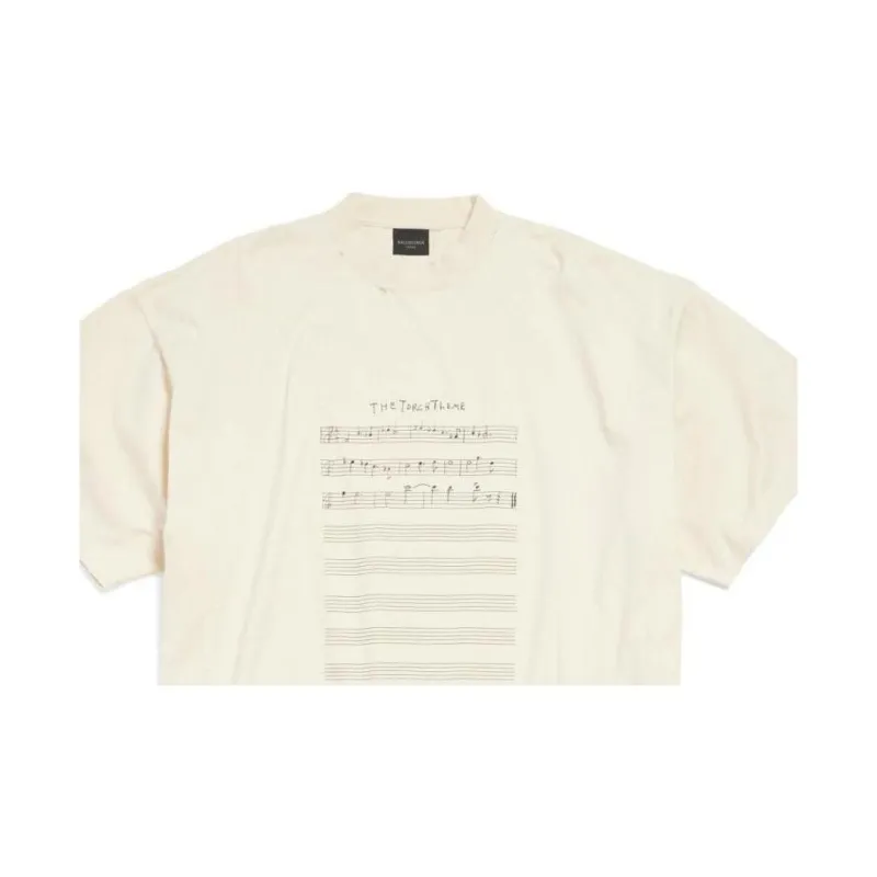 Balenciaga SS24 T Shirt Loose Fit Style Men's Beige-2