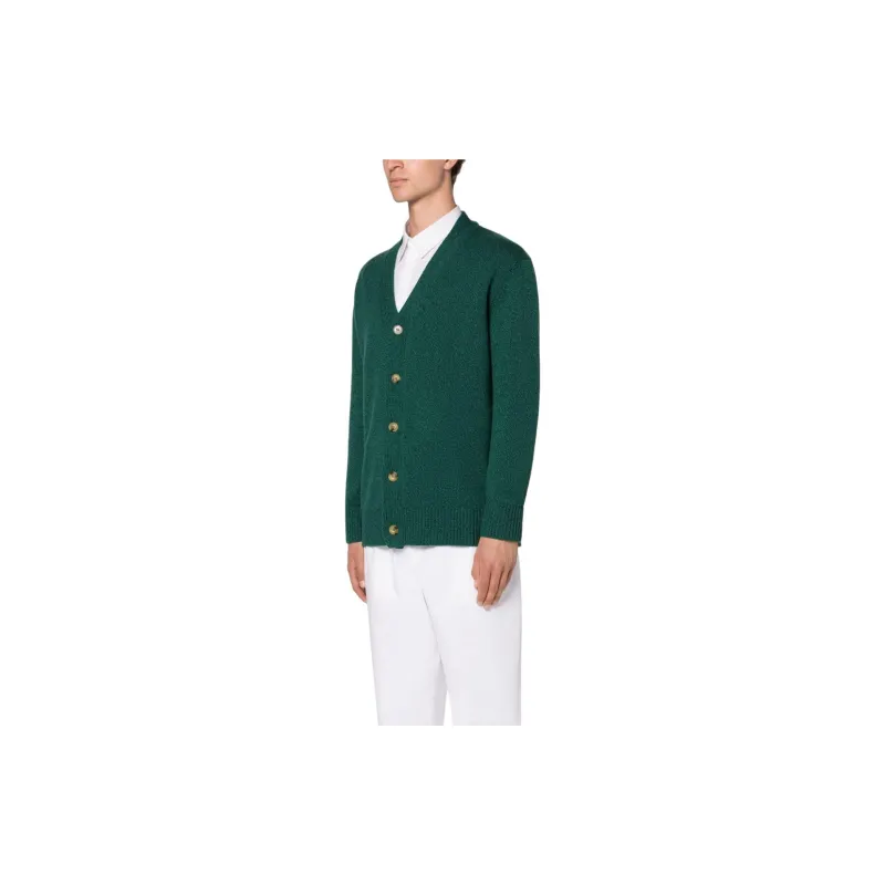 MACKINTOSH Stockholm Dark Green Merino Wool & Cashmere Cardigan Knitwear Men's Dark Green-3