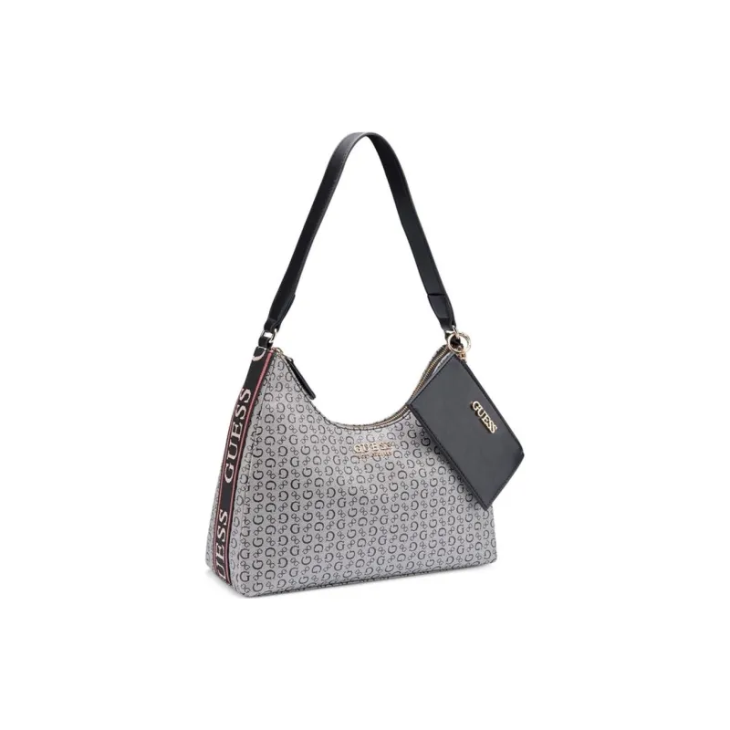 GUESS Artificial Leather Combo Bag Shoulder Bag Hobo Bag Handbag Shoulder Bag Small Size Women's Black-1