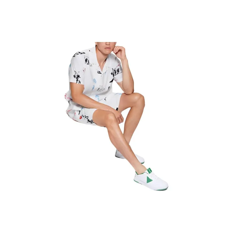 GUESS Graffiti Sandwashed Woven Shorts Casual Shorts Men's White-4