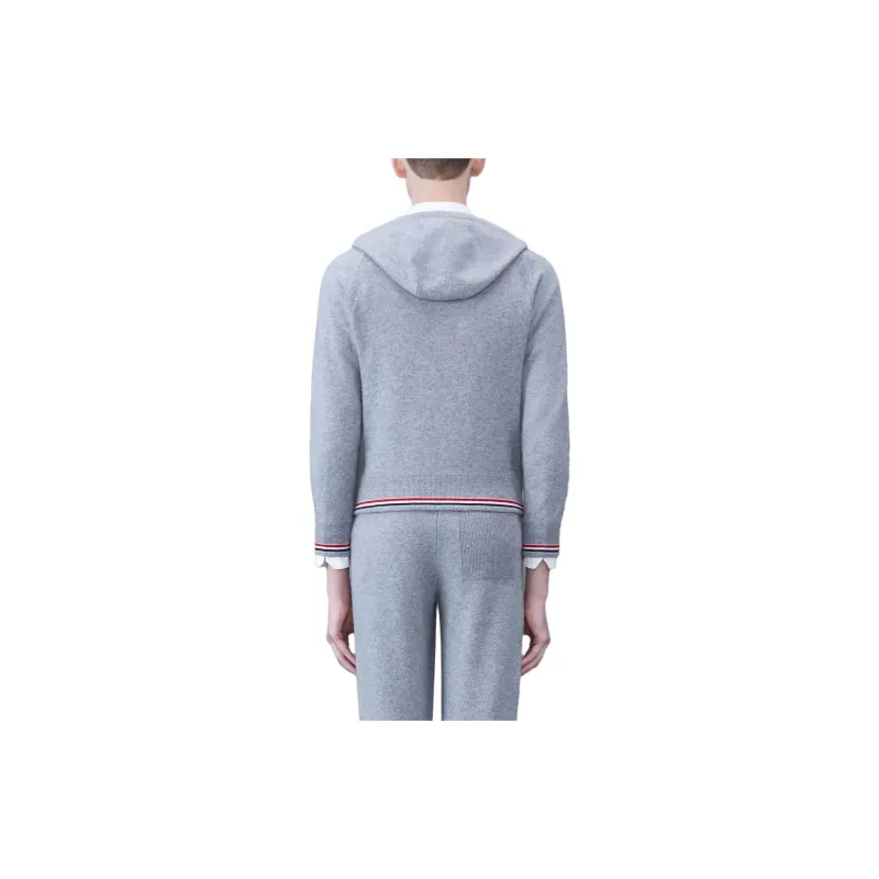 THOM BROWNE Cashmere Knitted Zip up Hoodie-2