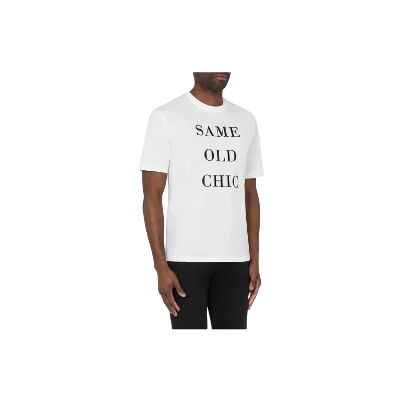 MOSCHINO Slogan Printed Crewneck T Shirt-1