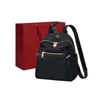 Old Man's Head Nylon Backpacks Women's Black