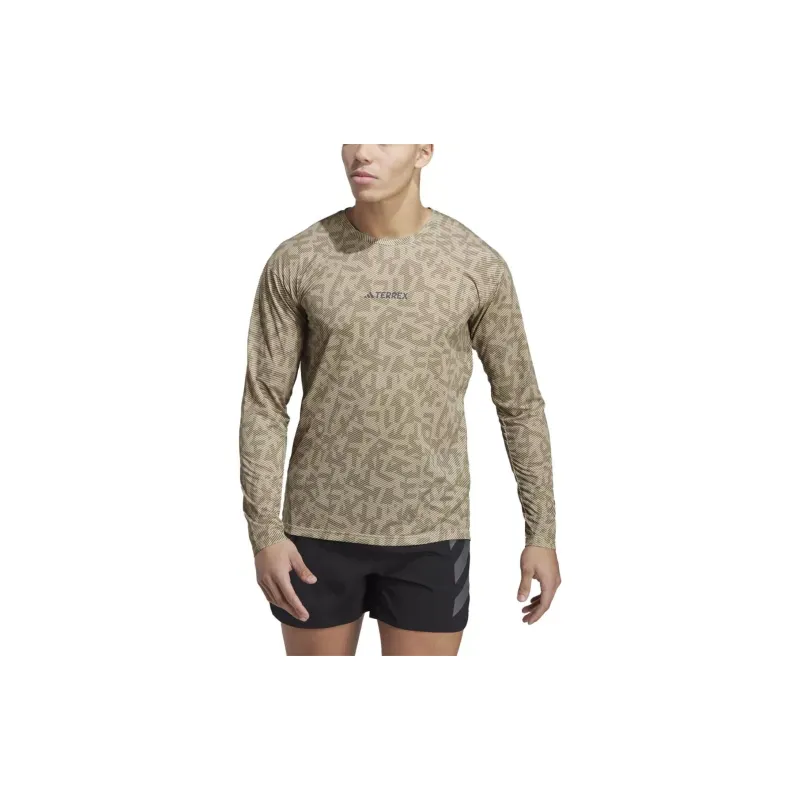 Adidas TRAIL LS GFX T-Shirt Men's Light Brown-1