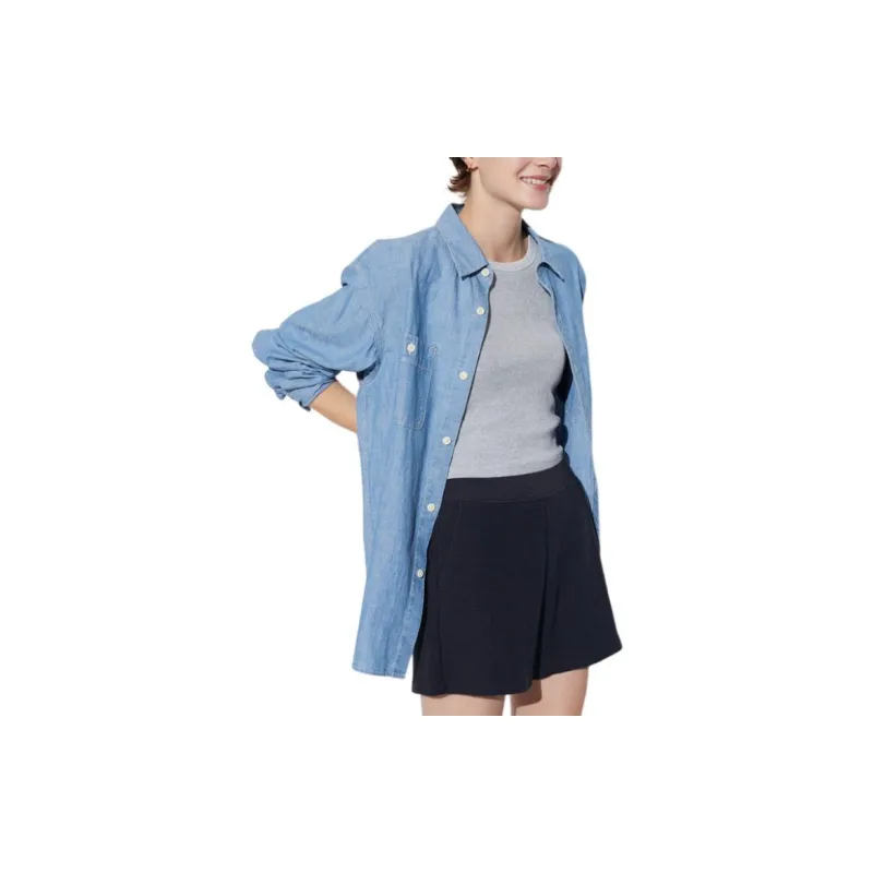 UNIQLO Shirts Men Sky Blue-1