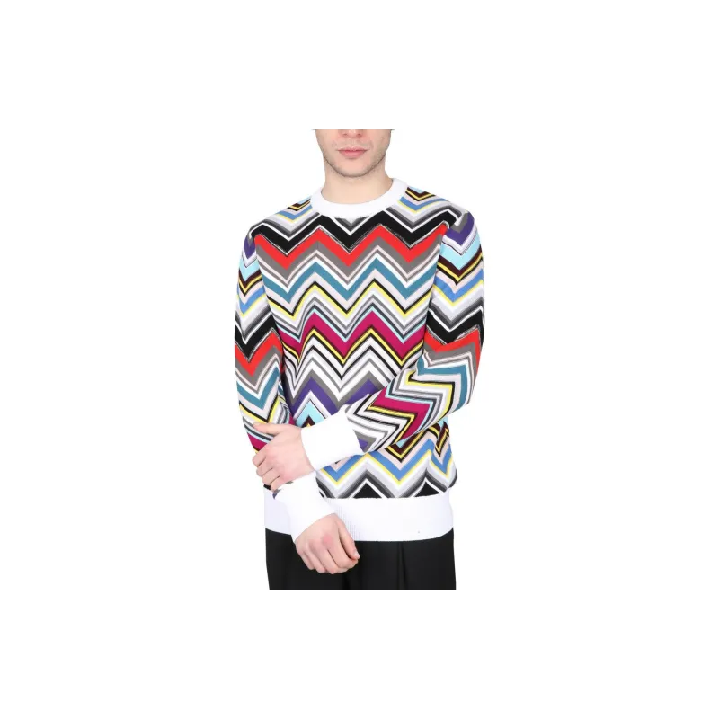 MISSONI Zig Zag Pattern Crewneck Sweatshirt-1