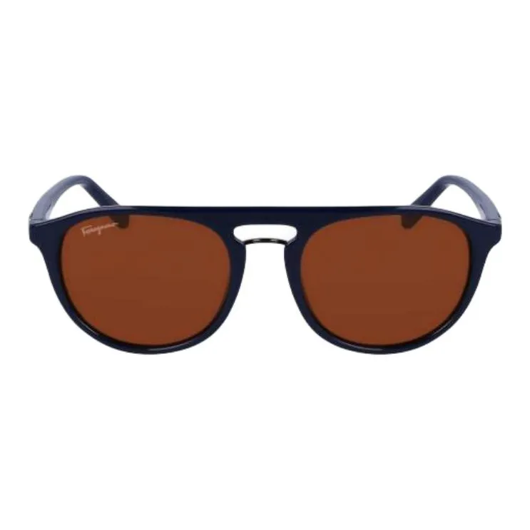 FERRAGAMO Plastic Aviator Sunglasses Men's Blue-1