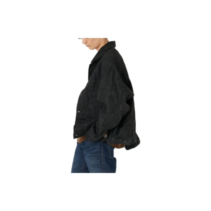 Levis Denim Jackets Men Black Gray-3