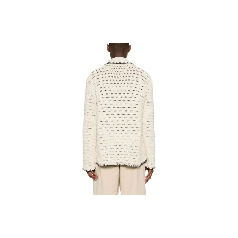 Alanui Whipstitch detail Open knit Cardigan-2
