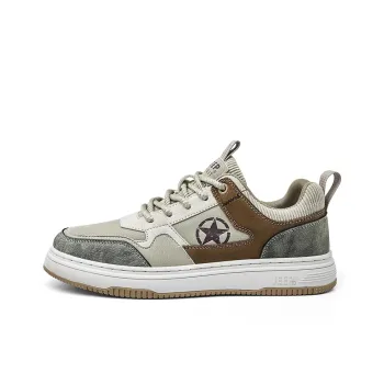 JEEP SPIRIT Sports Casual Anti-Slip Wear-Resistant Lightweight Breathable Low-Top Skateboard Shoes Men's Sandstone