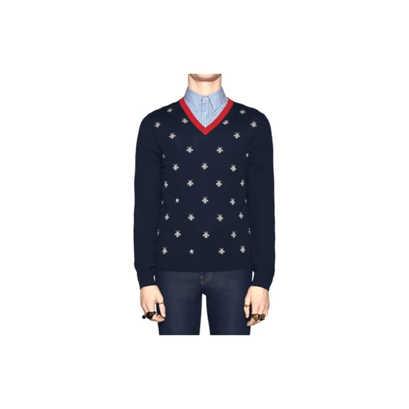 GUCCI Sweaters Men Ink Blue-2