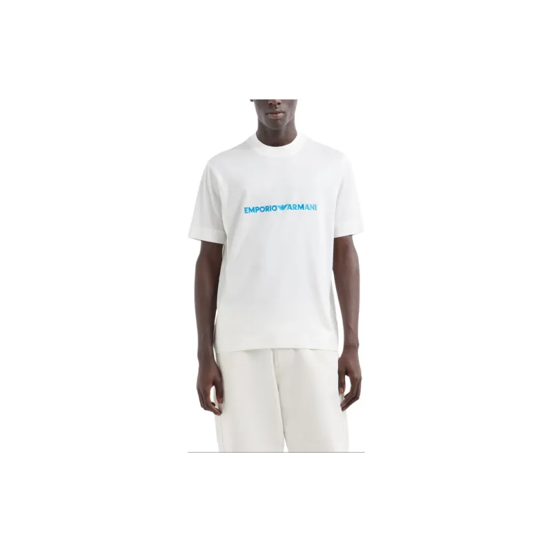 EMPORIO ARMANI Lyocell blend Jersey T shirt With Embossed Logo Embroidery-3