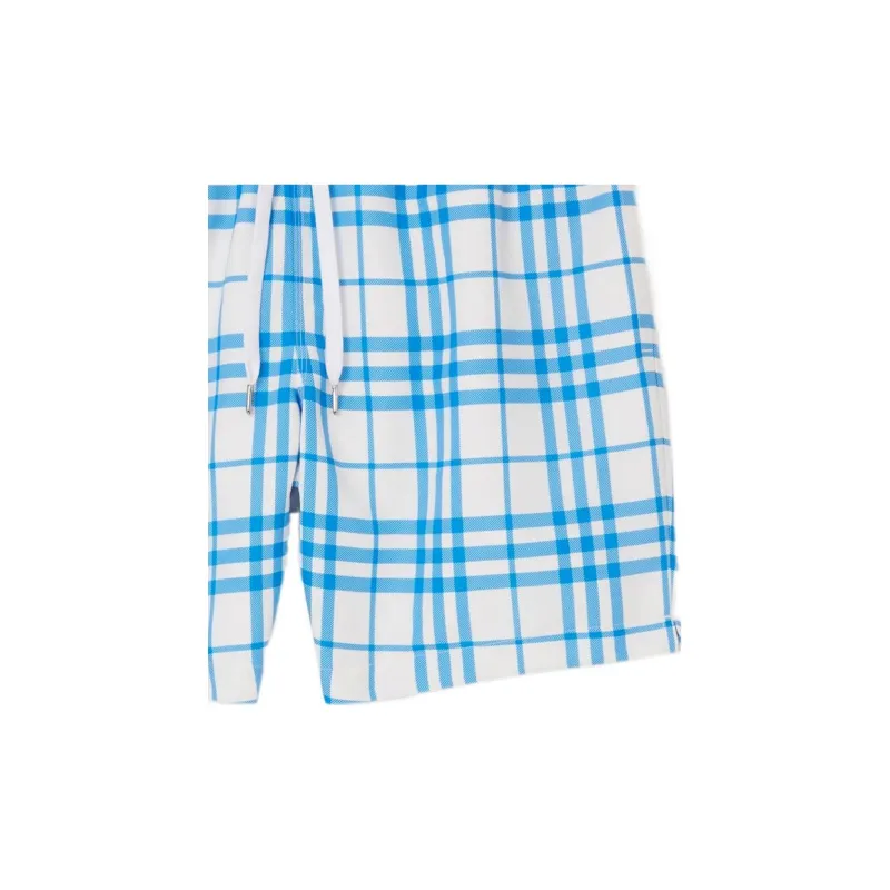 Burberry SS23 Men's Checkered Drawstring Swim Shorts 'Optic White'-3