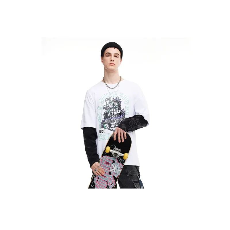 Zoo York Crew Neck Loose Fit Mock Two Piece Sweatshirt Fall Unisex-2