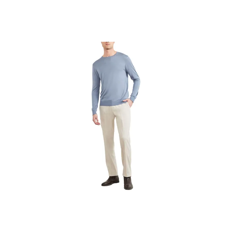 GUESS Silk Crewneck Sweater Sweater Men's Light Blue-2