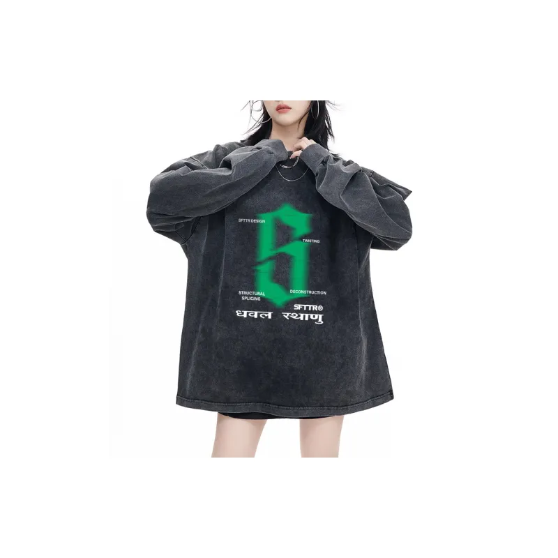 SFTTR Long Sleeved T Shirt Unisex Black-3