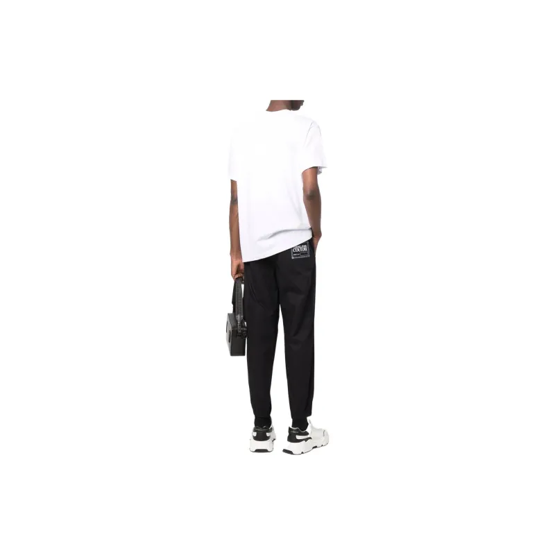 VERSACE JEANS COUTURE Logo Strap Drawstring Tapered Leg Trousers-2