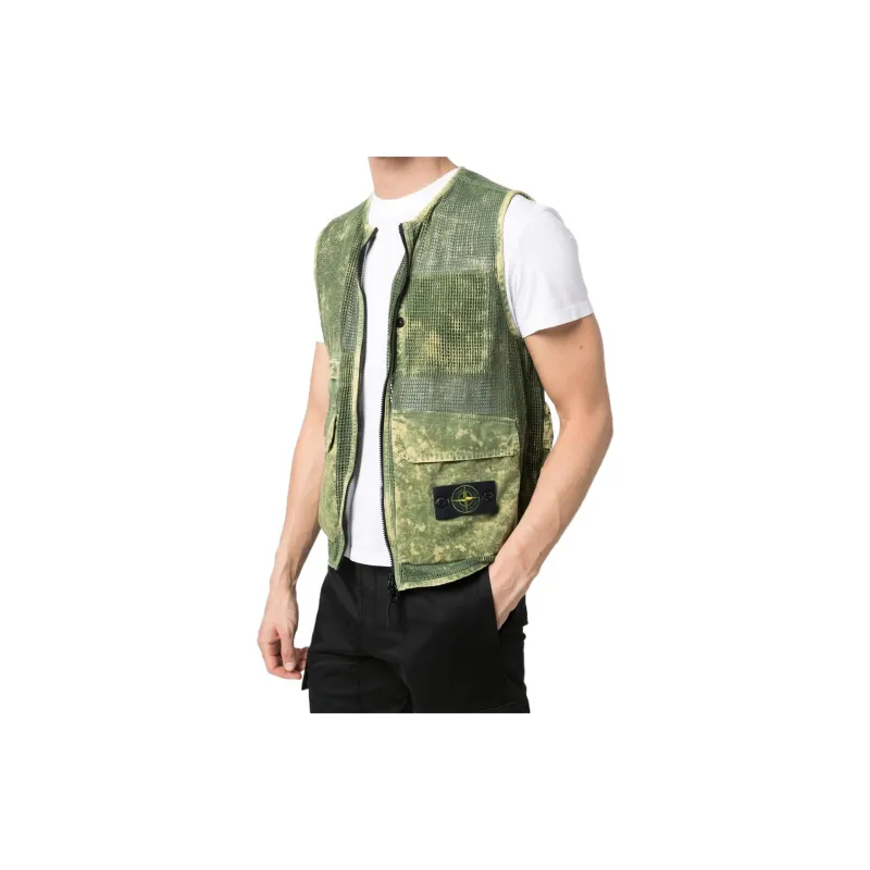 STONE ISLAND Vests Men Green-4