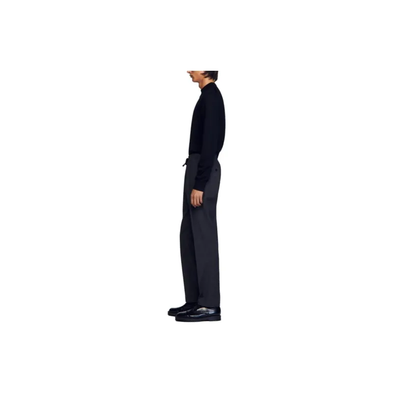 Sandro Elasticated Straight leg Trousers-3