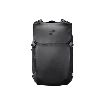 TAJEZZO PVC With Textile Backpack Large Size Unisex Black
