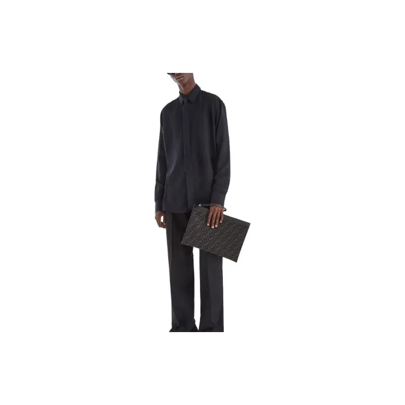 FENDI Micro Ff Striped Oversized Shirt-2