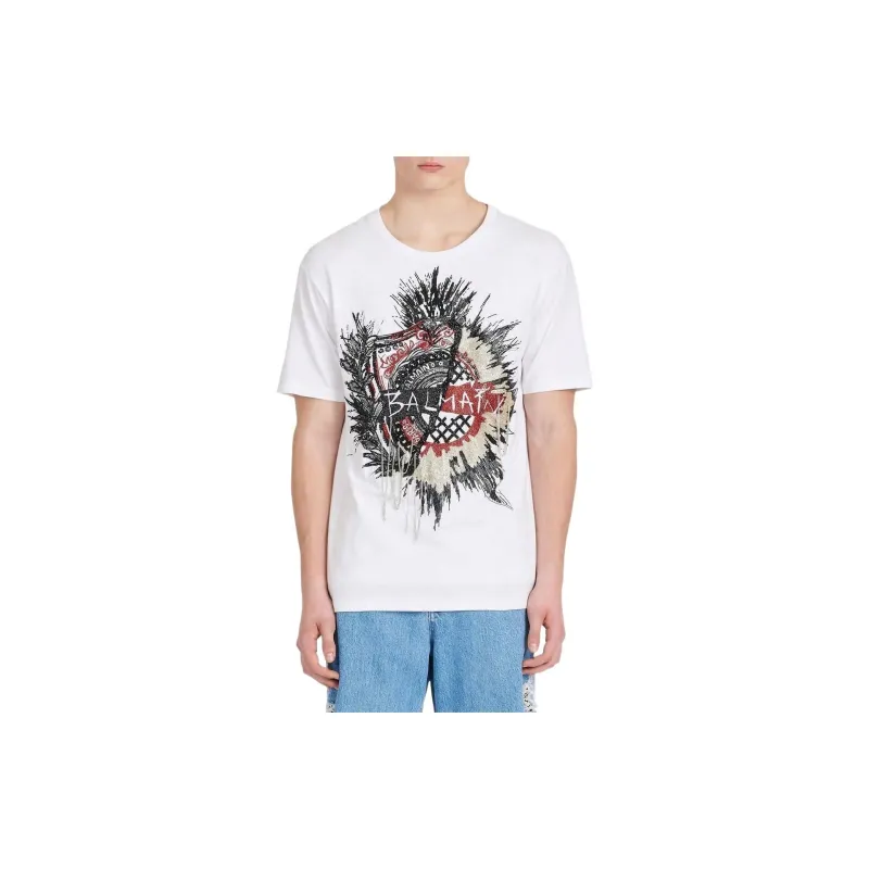 BALMAIN Embroidered Logo T shirt-3