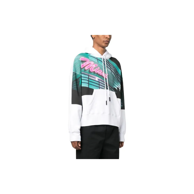 PALM ANGELS Graphic Printed Drawstring Hoodie-3