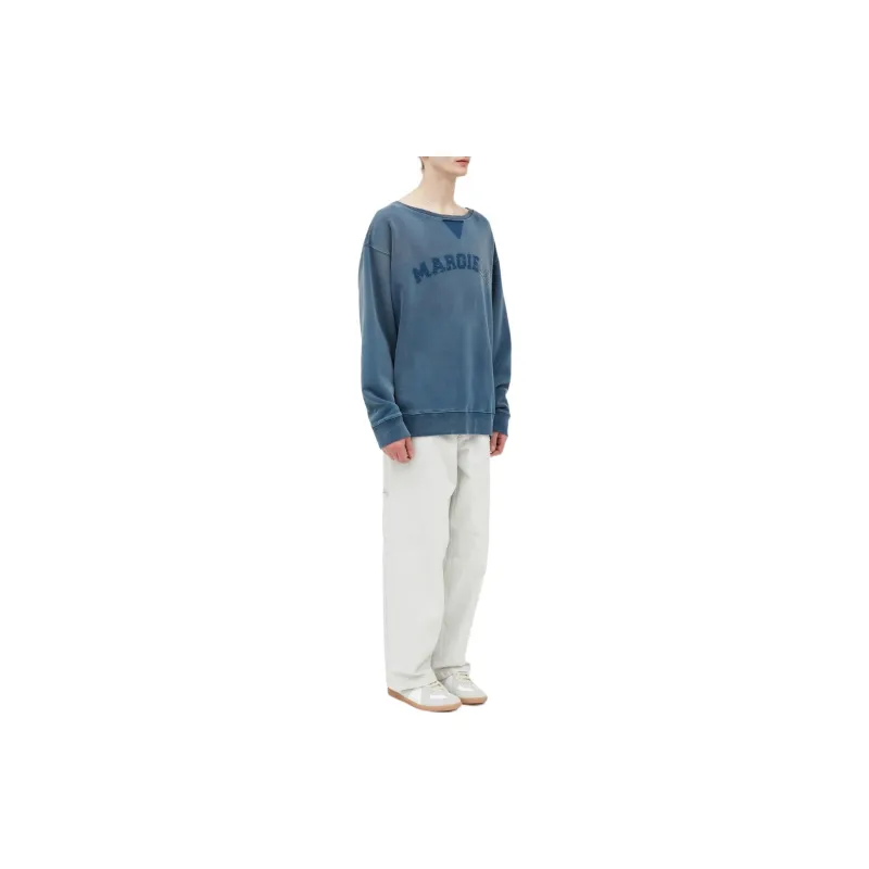 Maison Margiela Logo Detailed Crewneck Faded Sweatshirt-3