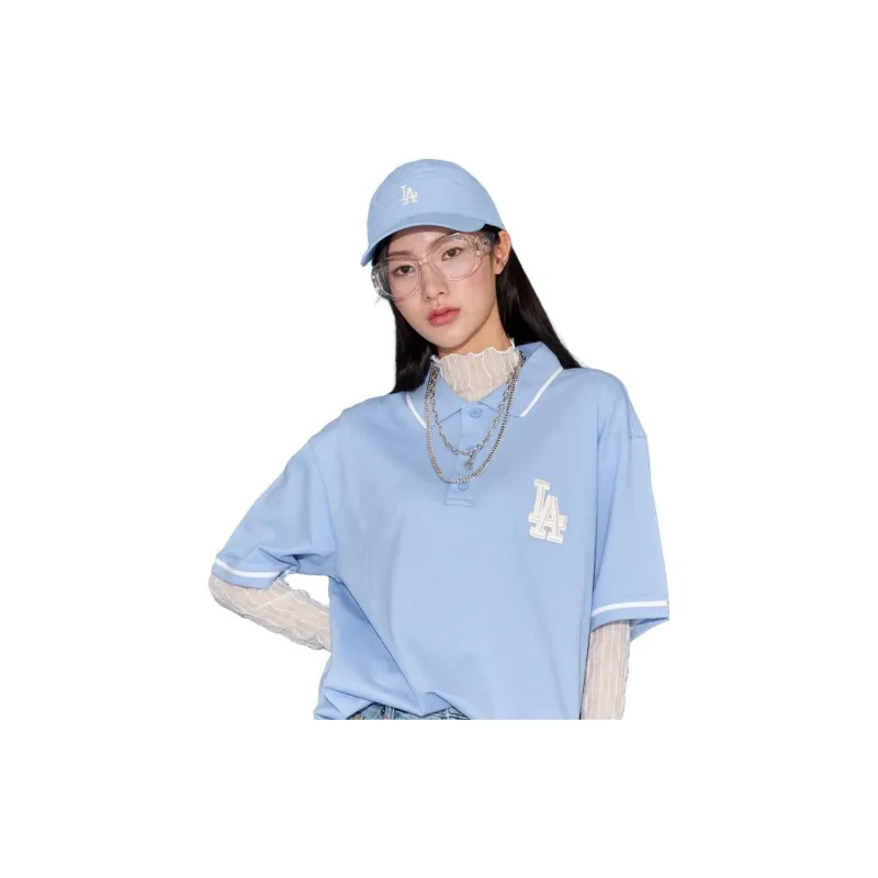 MLB Los Angeles Dodgers Polo Shirts Unisex Sky Blue-3