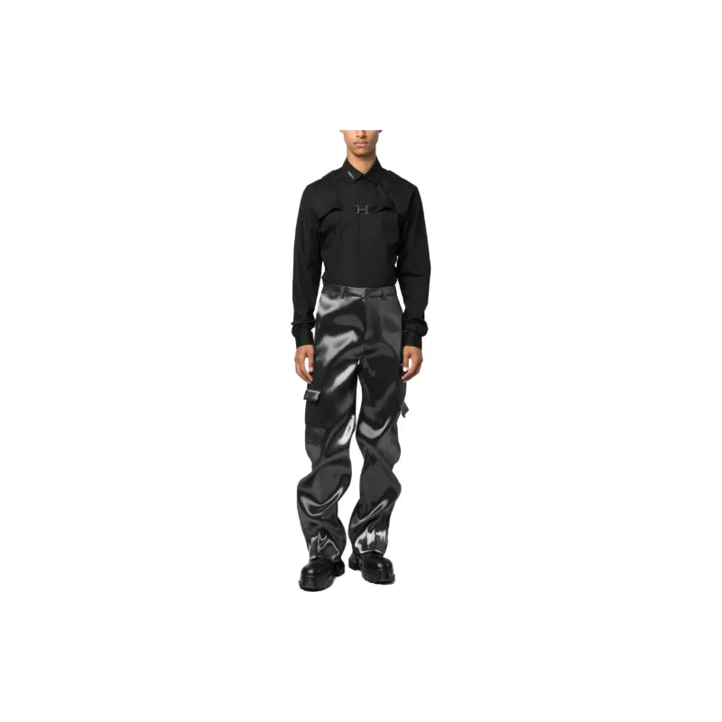 HELIOT EMIL Liquid Metal Straight leg Cargo Trousers-1