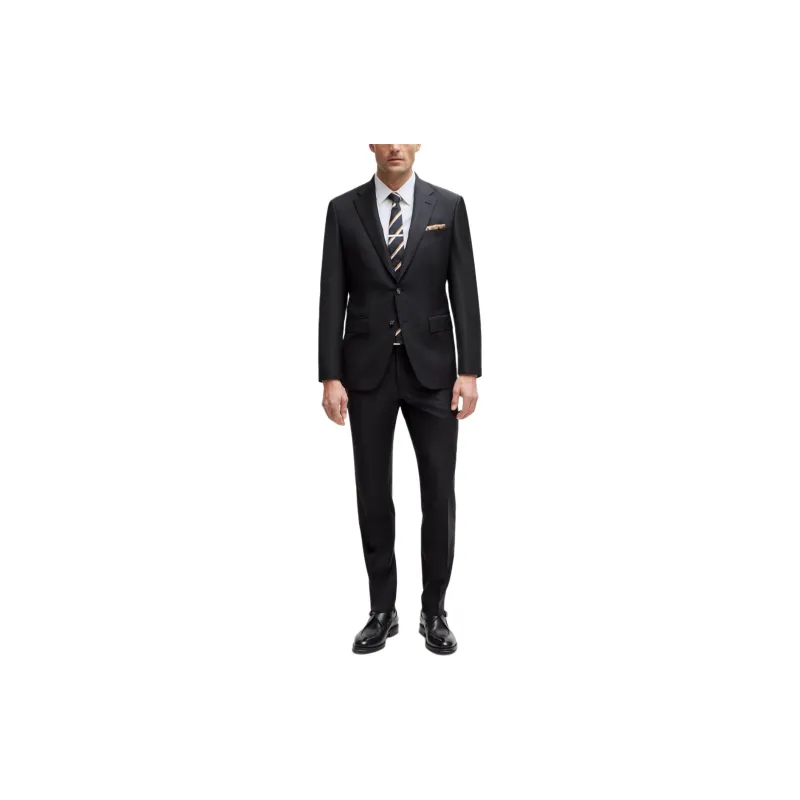 HUGO BOSS Slim Fit Jacket In Virgin Wool With Stretch Business Suit Men's Gray-4