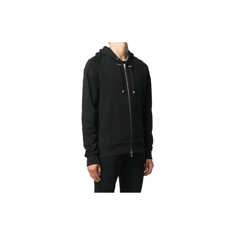 BALMAIN Embossed Logo panel Zipped Hoodie-3