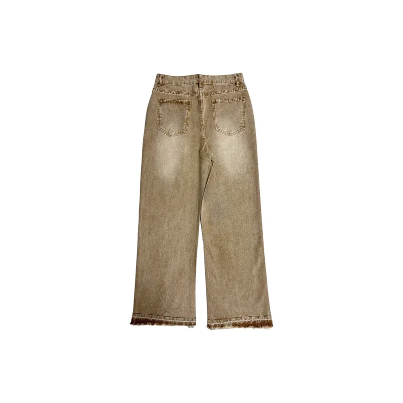 YINLEI Jeans Unisex Yellow Mud-1