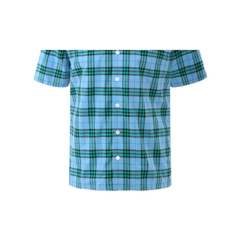 Burberry Shirts Men Blue Green Plaid-4