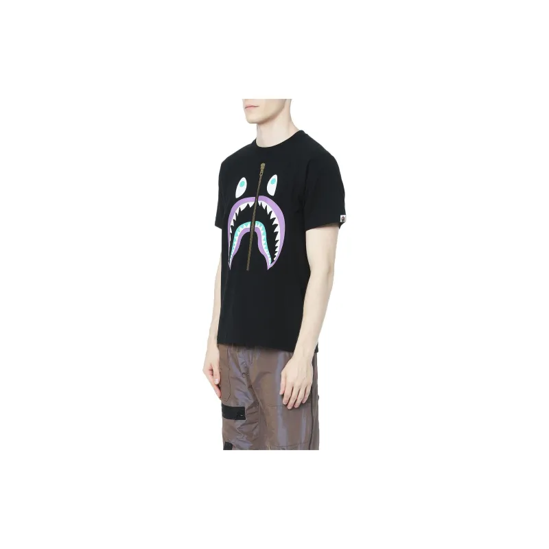 Bape Colors Gold Zip Shark Tee SS19-22